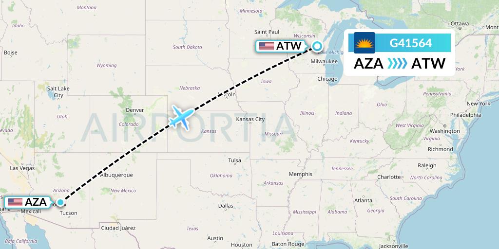 G41564 Allegiant Air Flight Map: Phoenix to Appleton