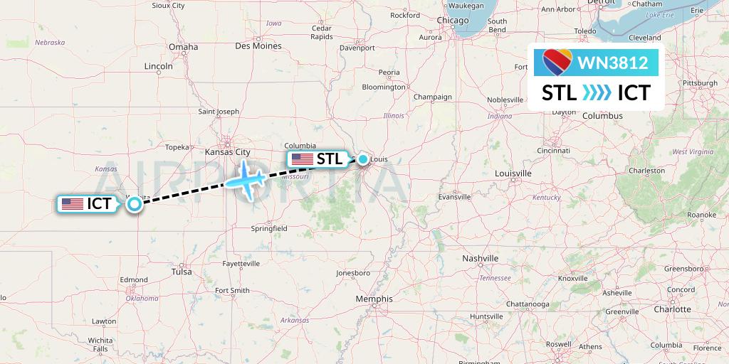 Southwest airline hubs map golfspecial - Wn3812 Stl Ict Wn Swa 