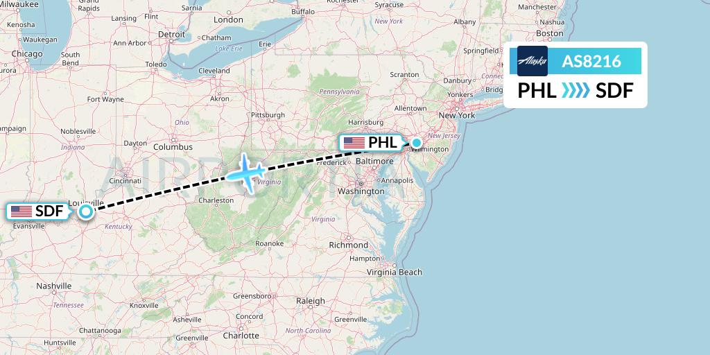AS8216 Flight Status Alaska Airlines Philadelphia to Louisville (ASA8216)