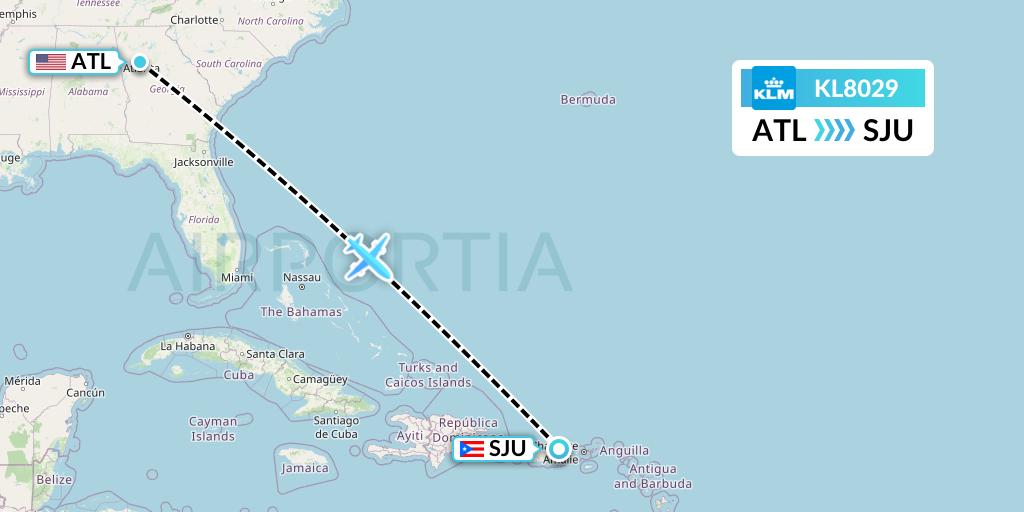 KL8029 Flight Status KLM Atlanta to San Juan (KLM8029)
