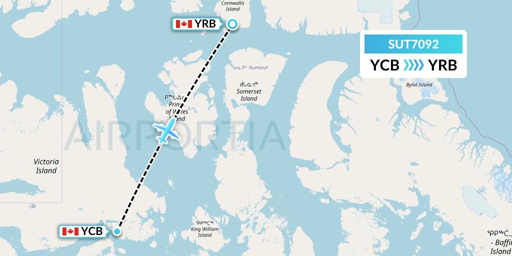 SUT7092 Summit Air Ltd. Flight Map: Cambridge Bay to Resolute