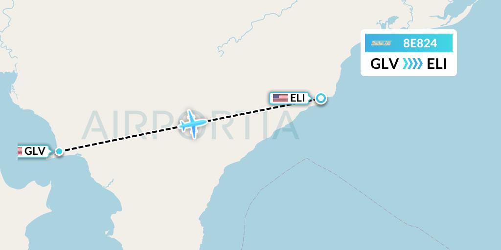 8E824 Bering Air Flight Map: Golovin to Elim