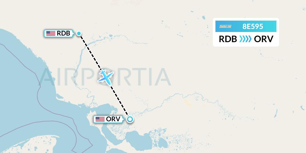 8E595 Bering Air Flight Map: Red Dog to Noorvik