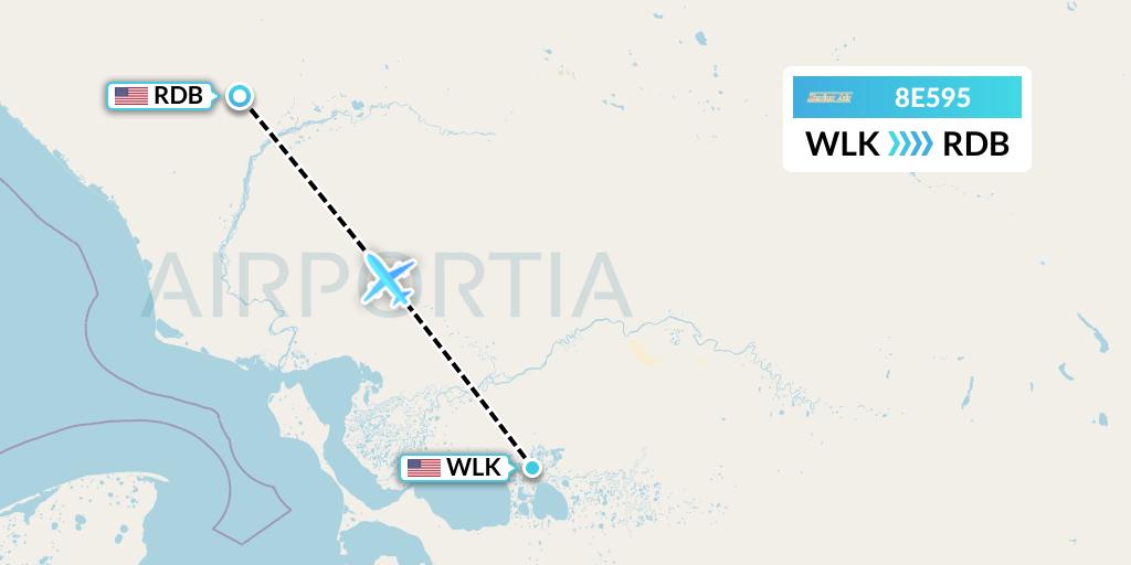 8E595 Bering Air Flight Map: Selawik to Red Dog