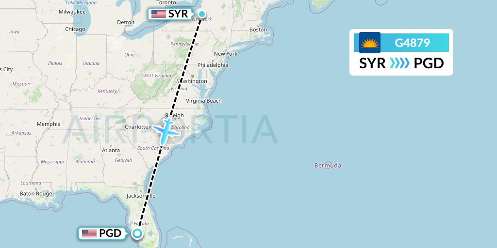 G4879 Allegiant Air Flight Map: Syracuse to Punta Gorda