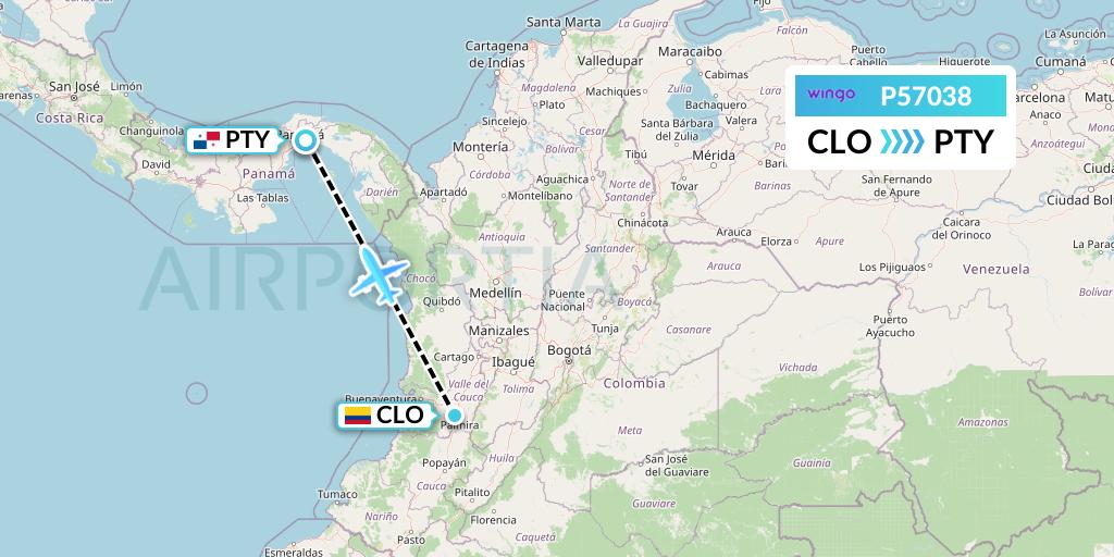 P57038 Flight Status Copa Airlines Colombia Cali to Panama City (RPB7038)