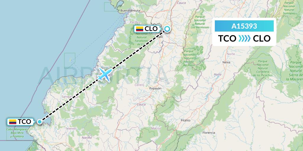 A15393 A.p.g. Distribution Systems Flight Map: Tumaco to Cali