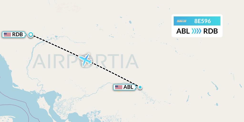 8E596 Bering Air Flight Map: Ambler to Red Dog