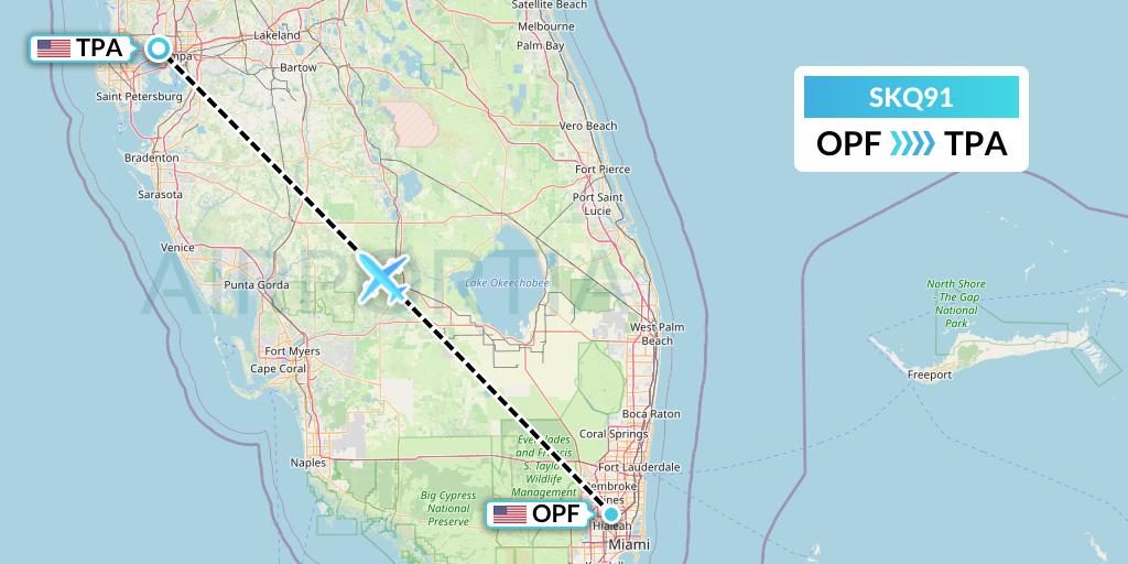 SKQ91 Flight Status Labcorp Miami to Tampa