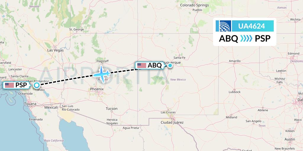 UA4624 Flight Status United Airlines Albuquerque to Palm Springs (UAL4624)