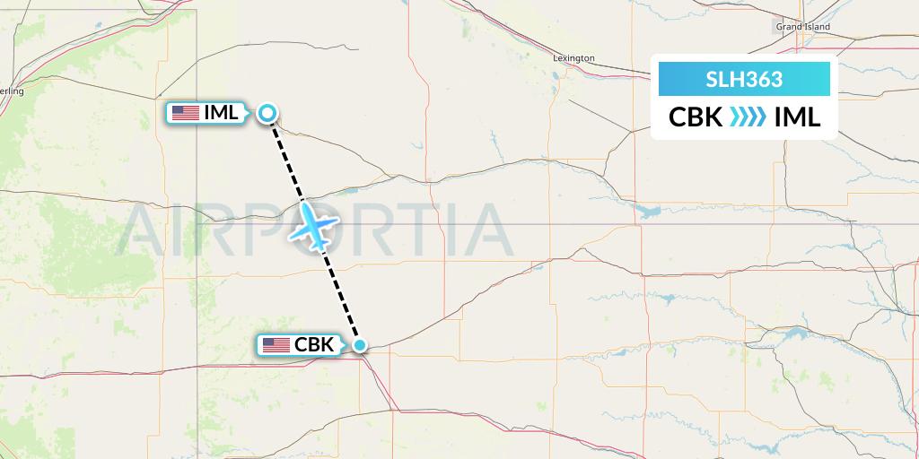 SLH363 Silverhawk Aviation Flight Map: Colby to Imperial