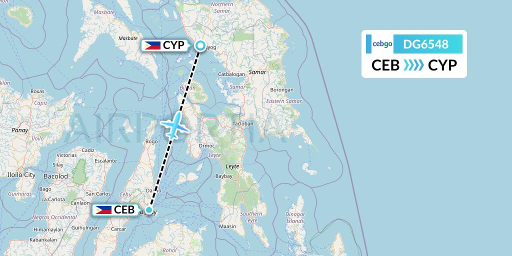 DG6548 Cebgo Flight Map: Cebu to Calbayog