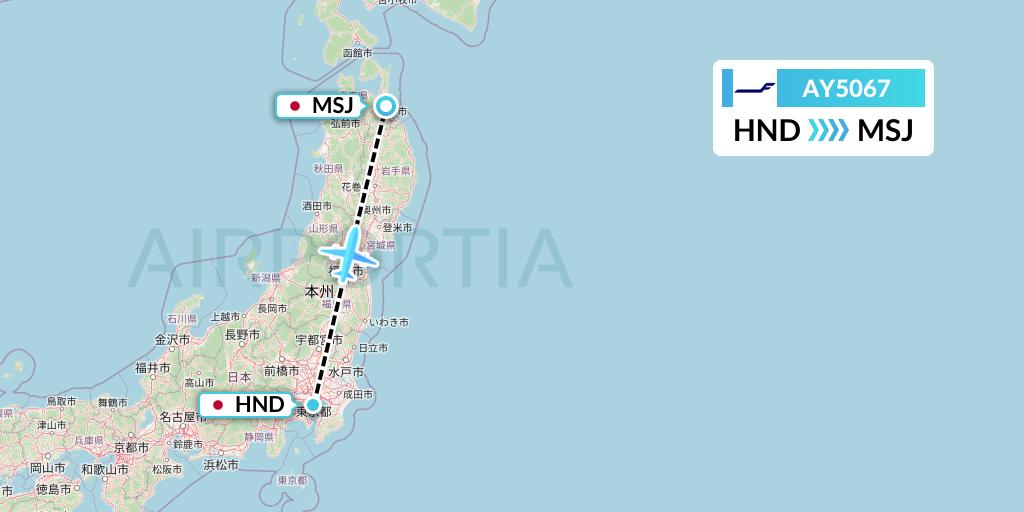 AY5067 Finnair Flight Map: Tokyo to Misawa