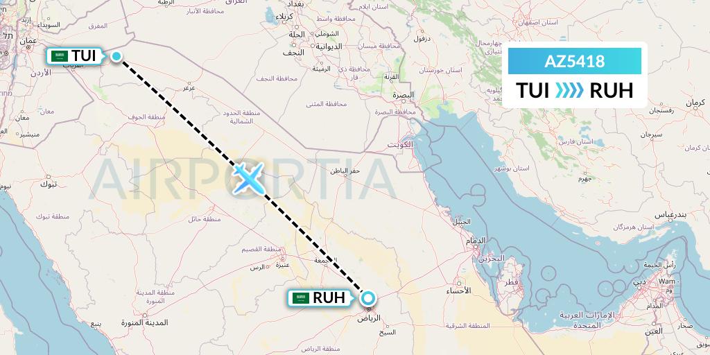 AZ5418 ITA Airways Flight Map: Saudi Arabia to Riyadh