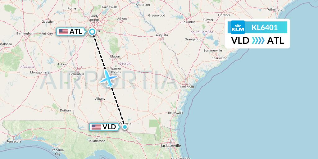 KL6401 Flight Status KLM Valdosta to Atlanta (KLM6401)