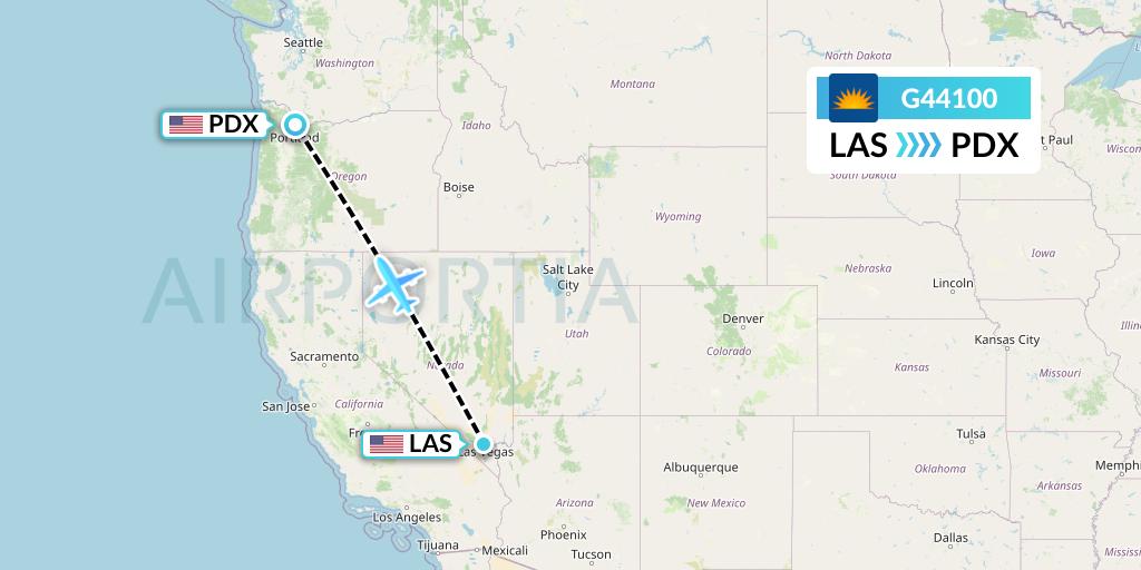 G44100 Allegiant Air Flight Map: Las Vegas to Portland