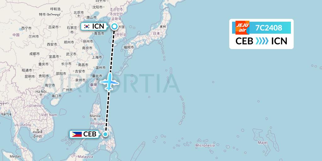 7C2408 Flight Status Jeju Air Cebu to Seoul (JJA2408)