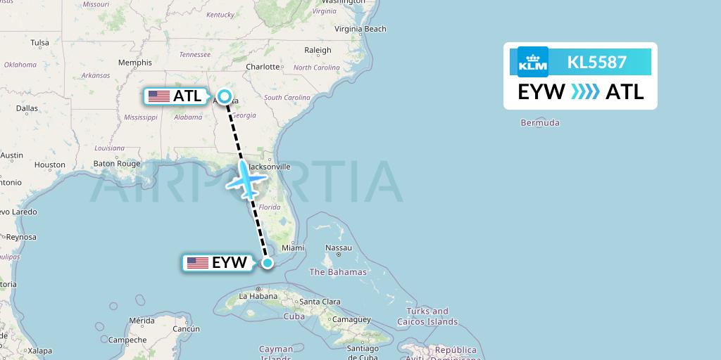 KL5587 Flight Status KLM Key West to Atlanta (KLM5587)