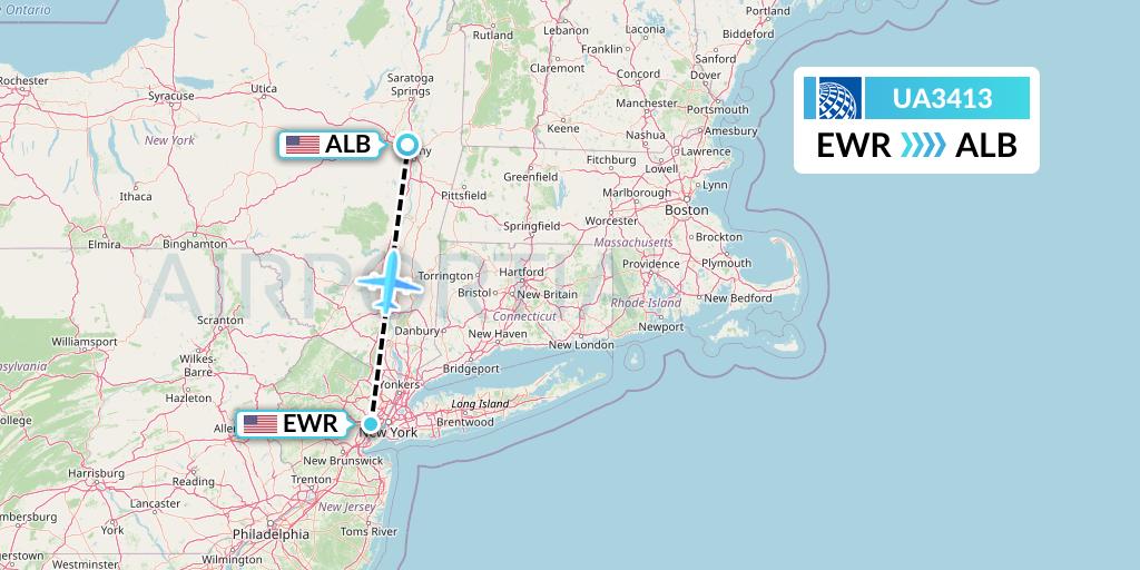 UA3413 Flight Status United Airlines New York to Albany (UAL3413)