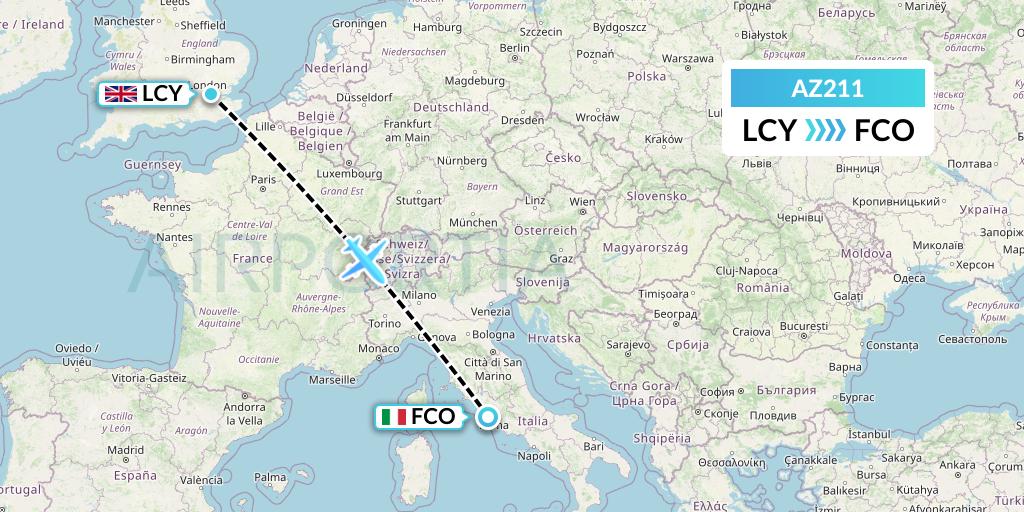 AZ211 ITA Airways Flight Map: London to Rome