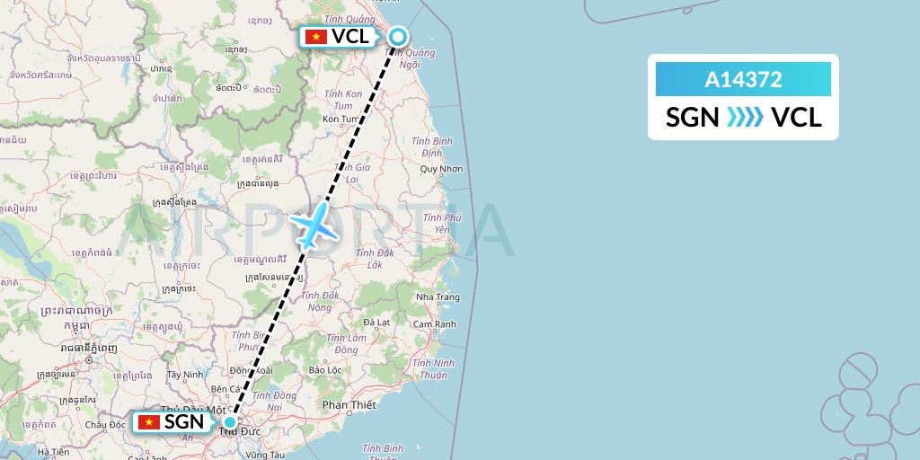 A14372 A.p.g. Distribution Systems Flight Map: Ho Chi Minh City to Chu Lai