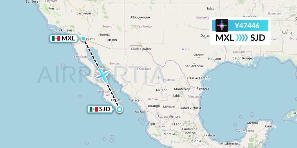 Y47446 Volaris Flight Map: Mexicali to San Jose del Cabo