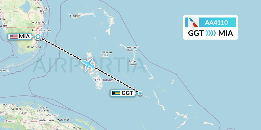 AA4110 American Airlines Flight Map: George Town to Miami