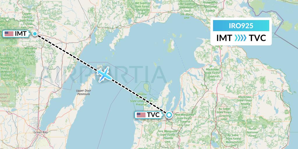 IRO925 Flight Status CSA Air Iron Mountain Kingsford to Traverse City