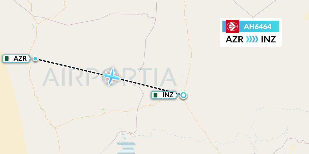 AH6464 Air Algerie Flight Map: Adrar to In Salah