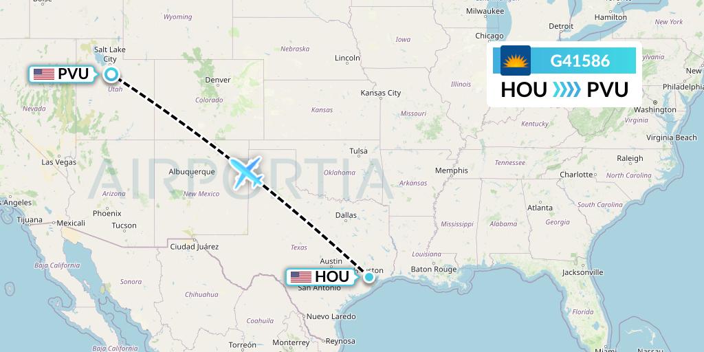 G41586 Allegiant Air Flight Map: Houston to Provo