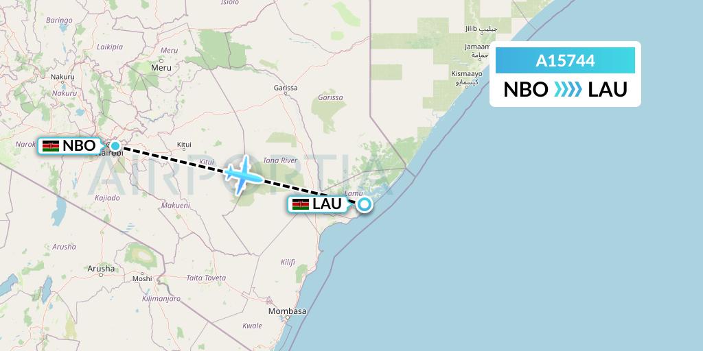 A15744 A.p.g. Distribution Systems Flight Map: Nairobi to Lamu