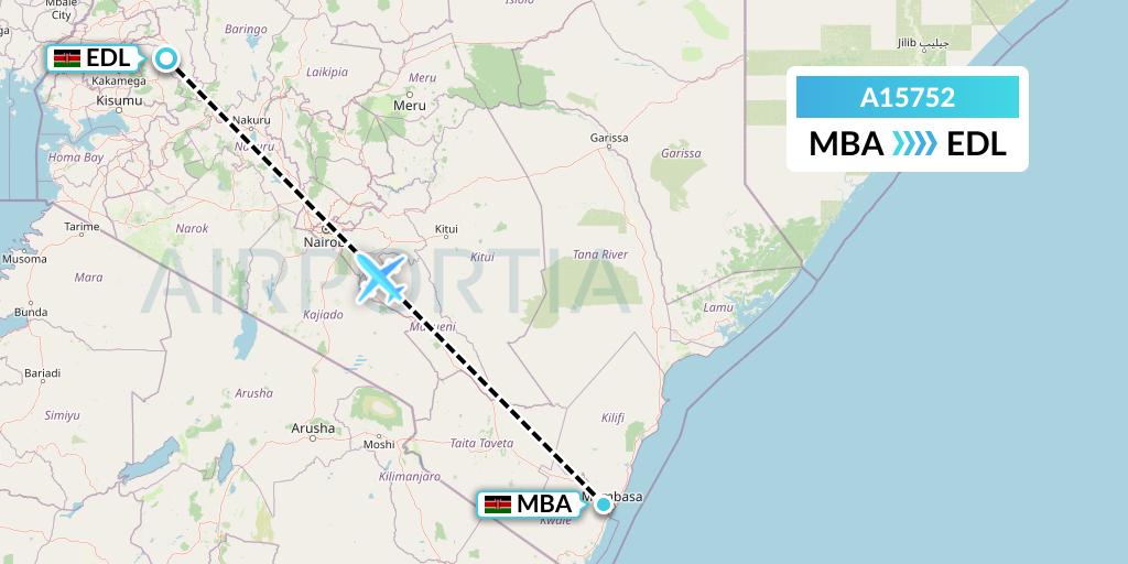 A15752 A.p.g. Distribution Systems Flight Map: Mombasa to Eldoret