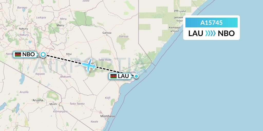A15745 A.p.g. Distribution Systems Flight Map: Lamu to Nairobi