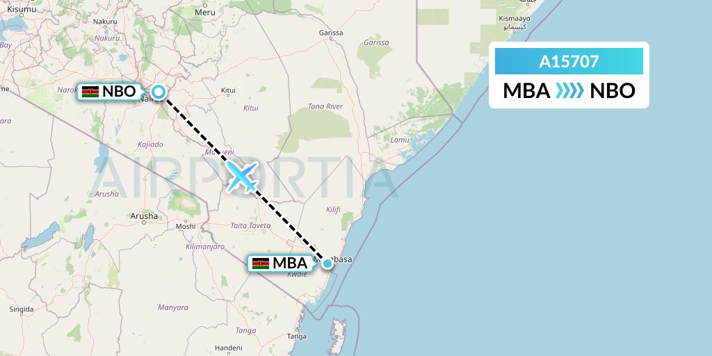 A15707 A.p.g. Distribution Systems Flight Map: Mombasa to Nairobi