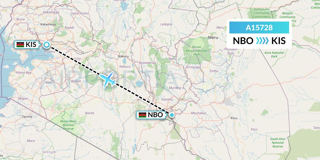 A15728 A.p.g. Distribution Systems Flight Map: Nairobi to Kisumu