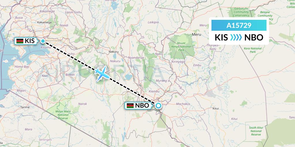 A15729 A.p.g. Distribution Systems Flight Map: Kisumu to Nairobi