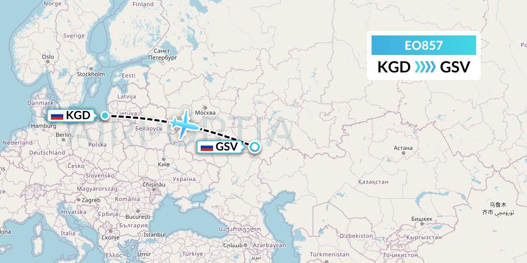 EO857 Pegas Fly Flight Map: Kaliningrad to Saratov