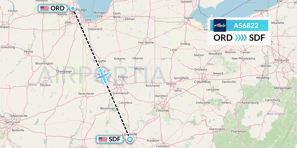 AS6822 Flight Status Alaska Airlines Chicago to Louisville (ASA6822)