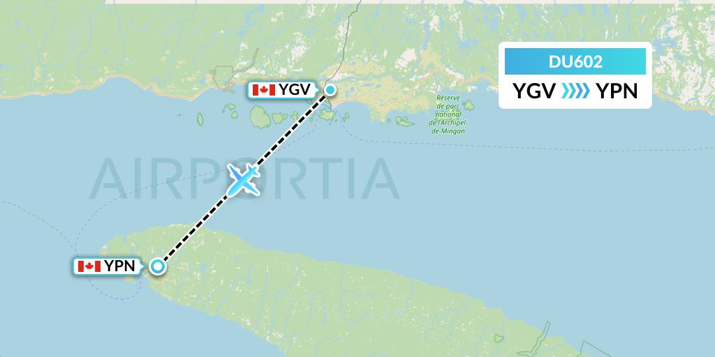 DU602 Sky Jet M.g. Inc Flight Map: Havre-Saint-Pierre to Port-Menier