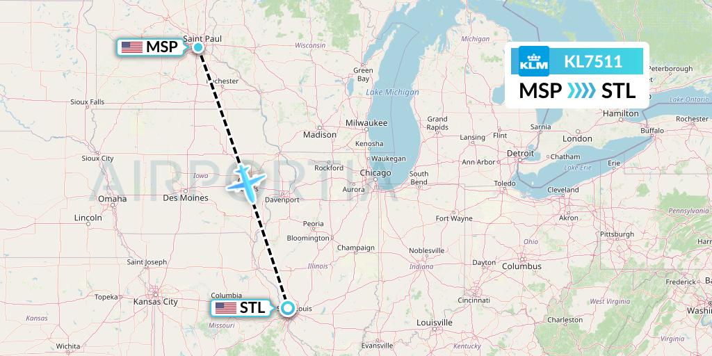KL7511 Flight Status KLM Minneapolis to St. Louis (KLM7511)