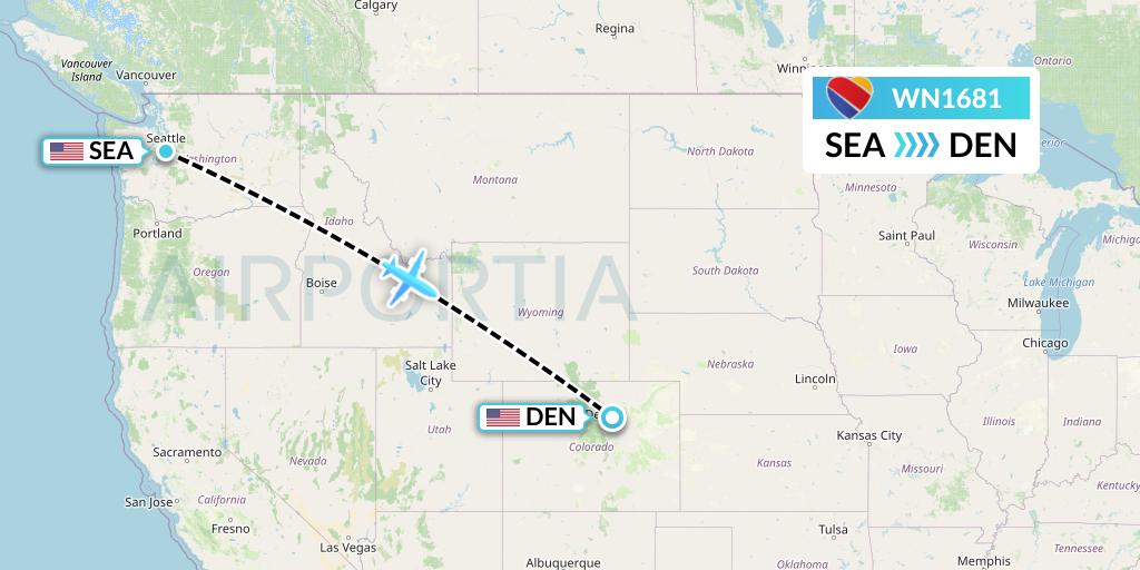 WN1681 Southwest Airlines Flight Map: Seattle to Denver