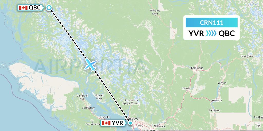 CRN111 Flight Status Aerocaribbean Vancouver to Bella Coola