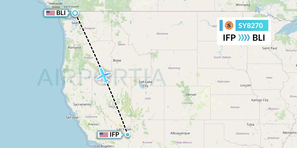 SY8270 Sun Country Airlines Flight Map: Bullhead City to Bellingham