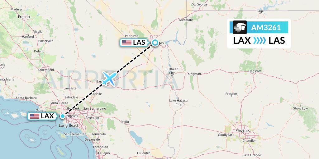 AM3261 Aeromexico Flight Map: Los Angeles to Las Vegas