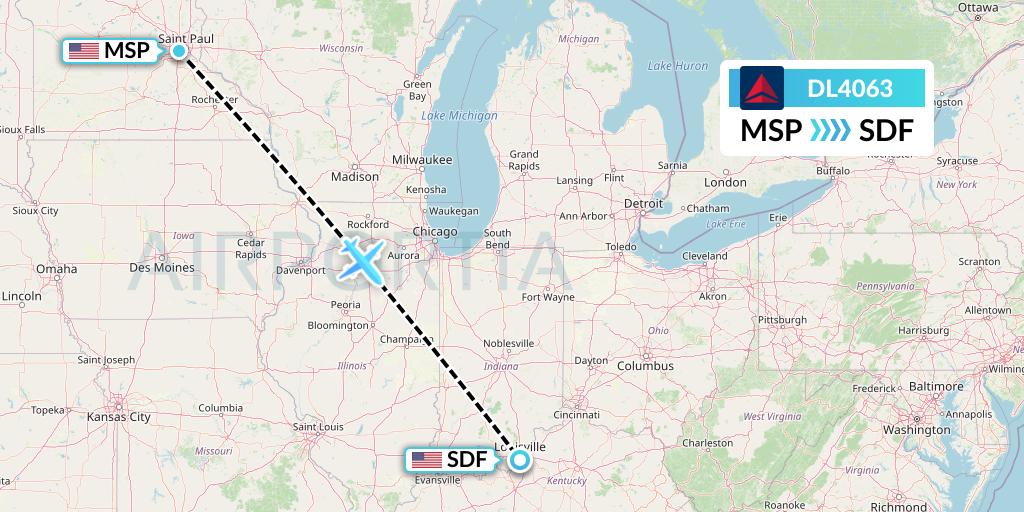 DL4063 Flight Status Delta Air Lines Minneapolis to Louisville (DAL4063)