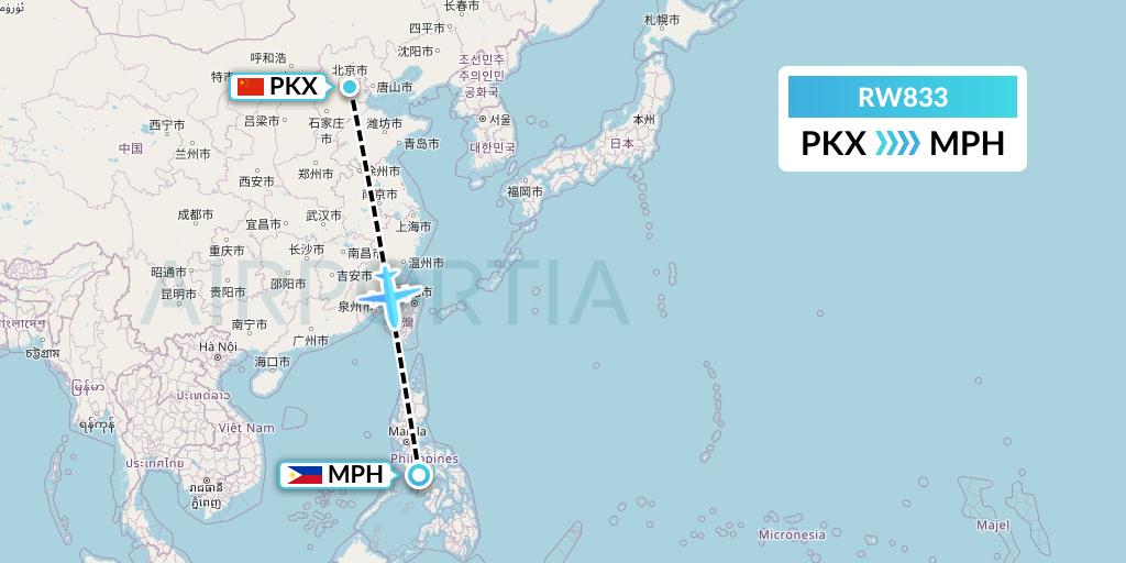 RW833 Flight Status Royal Air Charter Beijing to Caticlan (RYL833)