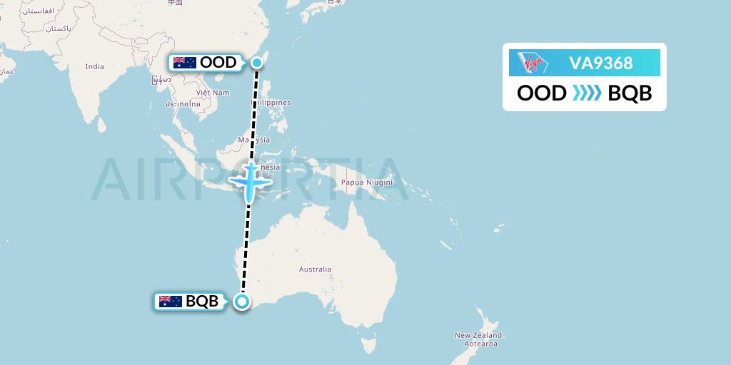 VA9368 Virgin Australia Flight Map: Newman to Busselton