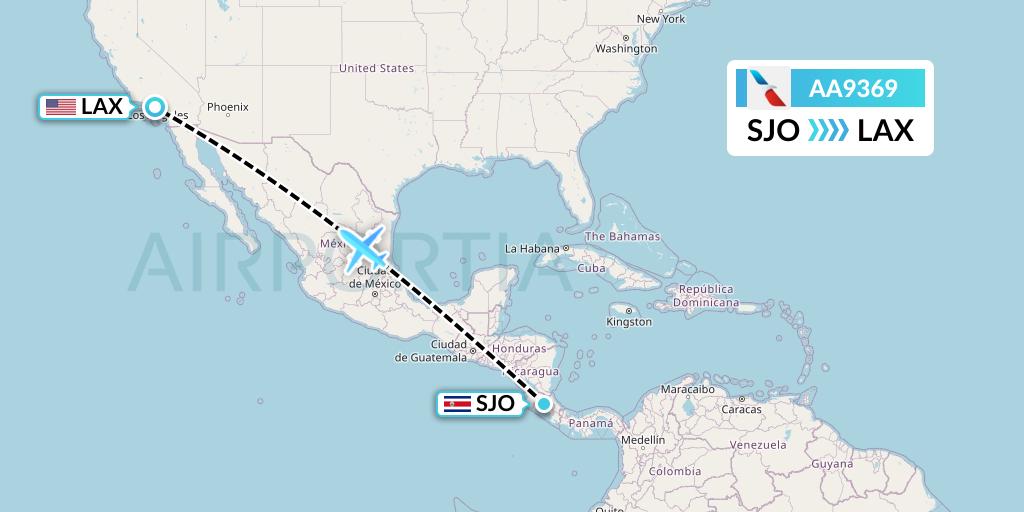 AA9369 American Airlines Flight Map: San Jose to Los Angeles