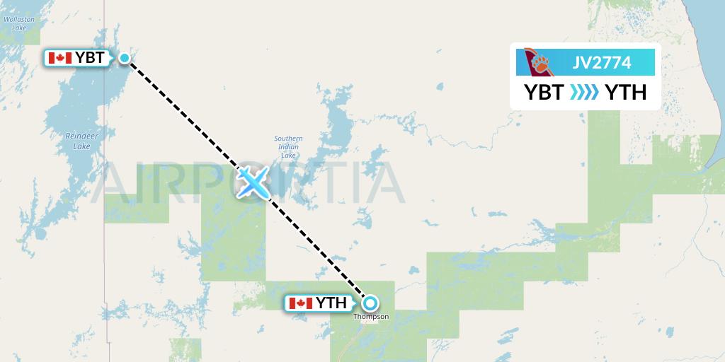 JV2774 Flight Status Bearskin Airlines Brochet to Thompson (BLS2774)