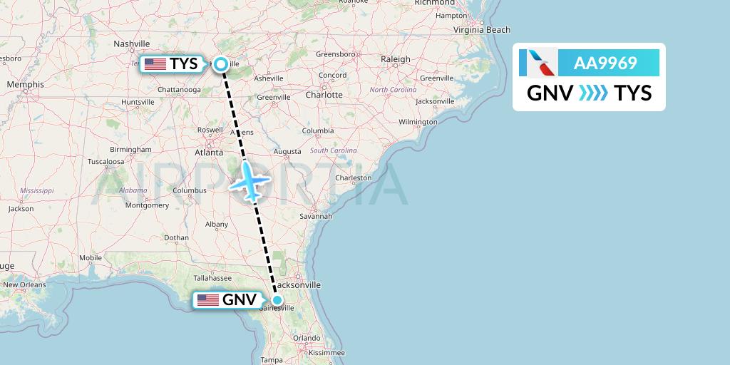 AA9969 Flight Status American Airlines Gainesville to Knoxville (AAL9969)